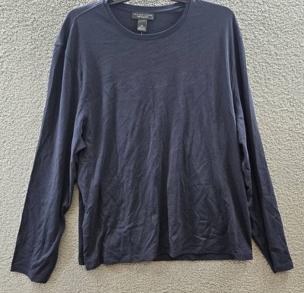 The Men's Store At Bloomingdale's Long Sleeve Pima Cotton Crewneck Tee XXL Navy